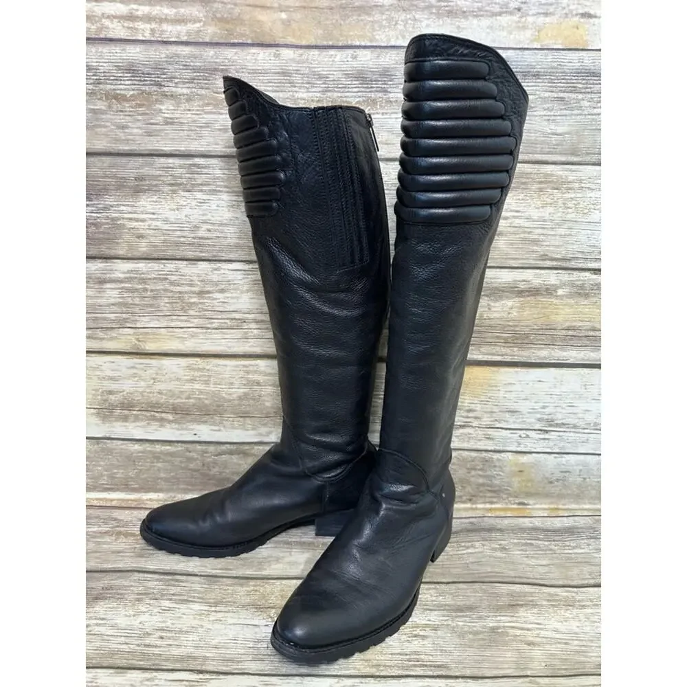 KENNETH COLE Exclusive THINK UR TOUGH Black Leather Boots 8.5